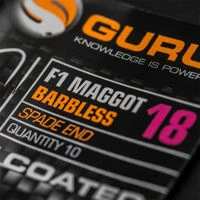 Guru F1 Maggot Barbless Spade End Hooks